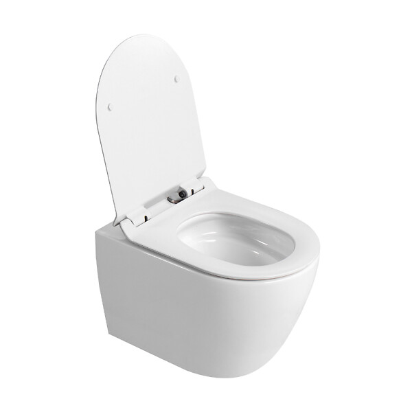 GEBERIT - Dofix pack WC bâti-support + WC suspendu sans bride Ceramia PixL avec abattant SoftClose + plaque chrome (GEBCEPXWT010-FR) - large