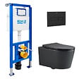 ROCA - Pack WC bâti-support + WC suspendu sans bride Swiss Aqua Technologies avec abattant SoftClose + plaque (ROSTBRBMR02-FR) - vignette