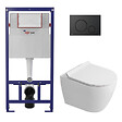 SWISS AQUA TECHNOLOGIES - Pack WC bâti-support + WC sans bride Ceramia PixL avec abattant SoftClose + plaque noir (STCEPXWT03-FR) - vignette