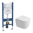 GEBERIT - Duofix Pack WC bâti-support 112 cm + WC suspendu sans bride Ceramia avec abattant SoftClose + plaque blanche (GEBCEPXWT02FR-FS) - vignette