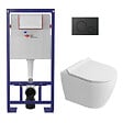 SWISS AQUA TECHNOLOGIES - Pack WC bâti-support autoportant + WC sans bride Ceramia PixL avec abattant SoftClose + plaque noir (STCEPXWT01-U) - vignette