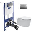 VILLEROY & BOCH - Viconnect pro S Pack WC bâti Villeroy & Boch + WC Swiss Aqua Technologies sans bride + Plaque chrome (VCNSAT1SP) - vignette
