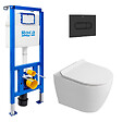 ROCA - Pack WC bâti-support + WC suspendu sans bride Ceramia PixL avec abattant SoftClose + plaque (ROCEPXWT03-FR) - vignette