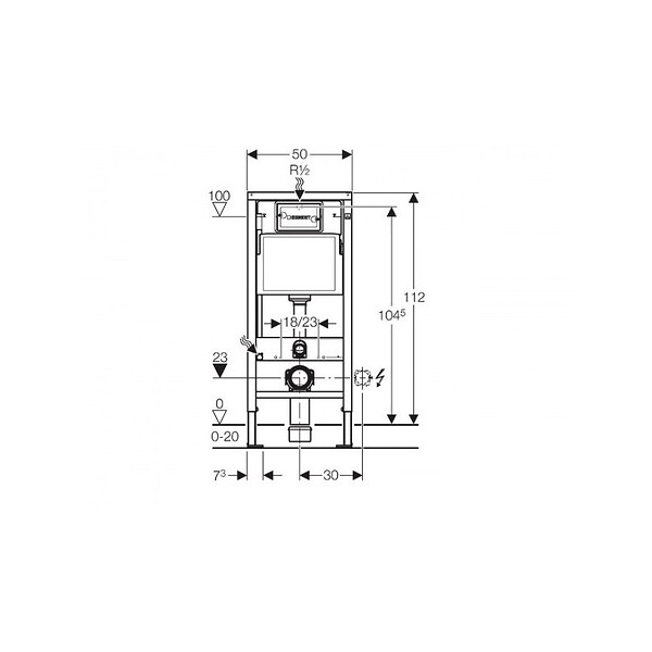 GEBERIT - Geberit + Villeroy & Boch Pack WC Bati UP100 + WC sans bride Villeroy & Boch Architectura, fixations invisibles + Abattant + Plaque blanche - large