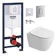 GROHE - Rapid SL pack WC bâti-support + WC suspendu Ceramia PixL + abattant SoftClose + set d'isolation + plaque chrome (GRCEPXWT01-FR) - vignette