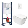 GROHE - Rapid SL pack WC bâti autoportant + WC suspendu sans bride Swiss Aqua Technologies + abattant + plaque (GRRSTINFWR03MAN-FR) - vignette