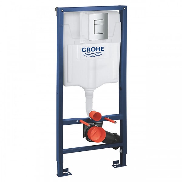 GROHE - Pack WC Rapid SL + cuvette VITRA S50 avec bride + abattant softclose + Plaque de commande Skate Chrome (GROHE-S50softclose) - large