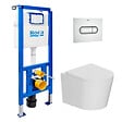 ROCA - Pack WC bâti-support + WC suspendu sans bride Ceramia avec abattant SoftClose + plaque (ROCE14WT02-FR) - vignette