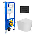 ROCA - Pack WC bâti-support + WC suspendu sans bride Ceramia avec abattant SoftClose + plaque (ROCE14WT03-FR) - vignette