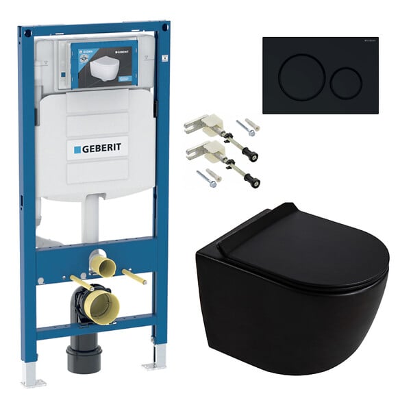GEBERIT - Duofix pack WC bâti-support + WC suspendu sans bride Ceramia PixL avec abattant SoftClose + plaque (GEDCEPXBMT08-FR) - large