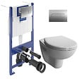 VILLEROY & BOCH - ViConnect Pro S pack WC Bâti Villeroy & Boch + WC Vitra Normus + Abattant softclose + Plaque chrome (VCNNORMUSRS1SP) - vignette
