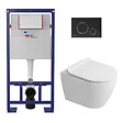 SWISS AQUA TECHNOLOGIES - Pack WC bâti-support + WC sans bride Ceramia PixL avec abattant SoftClose + plaque noir (STCEPXWT02-FR) - vignette