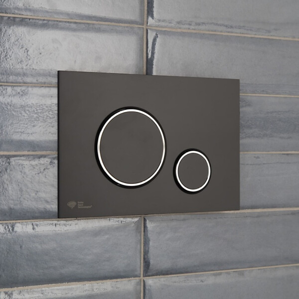 SWISS AQUA TECHNOLOGIES - Pack WC bâti-support + WC sans bride Ceramia PixL avec abattant SoftClose + plaque noir (STCEPXWT02-FR) - large