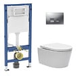 GEBERIT - Duofix pack WC bâti + WC suspendu sans bride Swiss Aqua Technologies avec abattant SoftClose + plaque (GEBSTBRWR05MAN-FR) - vignette