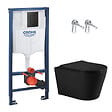 GROHE - Rapid SL pack WC bâti-support + WC sans bride Ceramia avec abattant SoftClose + plaque noir mat (GRRCE14BMT01FR-FS) - vignette