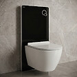 SWISS AQUA TECHNOLOGIES - Glass pack WC bâti-support avec plaque de commande + WC suspendu Ceramia sans bride avec abattant SoftClose (STGLBCEPXWT01-FR) - vignette