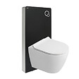 SWISS AQUA TECHNOLOGIES - Glass pack WC bâti-support avec plaque de commande + WC suspendu Ceramia sans bride avec abattant SoftClose (STGLBCEPXWT01-FR) - vignette