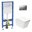 GEBERIT - Duofix pack WC bâti + WC suspendu sans bride Swiss Aqua Technologies avec abattant SoftClose + plaque (GEBSTINFWR02MAN-FR) - vignette