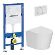 GEBERIT - Duofix UP100 Pack WC bâti + WC suspendu sans bride avec abattant SoftClose Ceramia + plaque blanche (GEBCE14WT02MAN-FR) - vignette