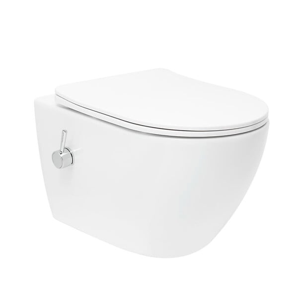 SWISS AQUA TECHNOLOGIES - Fusion WC japonais suspendu sans bride, chasse d'eau Vortex + abattant SoftClose, blanc (SATFUS11BFC) - large