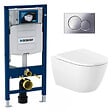 GEBERIT - Pack WC Bati Geberit  Duofix Bati-support Geberit UP320 + cuvette Roca sans bride + abattant Soft Close + Plaque Chrome - vignette