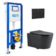 ROCA - Pack WC bâti-support + WC suspendu sans bride Swiss Aqua Technologies avec abattant SoftClose + plaque (ROSTBRBMR04-FR) - vignette