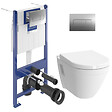 VILLEROY & BOCH - ViConnect Pro S Pack WC bâti Villeroy & Boch + Cuvette Vitra S50 + Abattant softclose + Plaque chrome (ViConnectS50-1-SP) - vignette