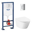 GROHE - Solido pack WC bâti-support autoportant + WC sans bride Grohe avec abattant SoftClose + plaque (GRGRWR05-FR) - vignette