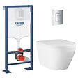 GROHE - Grohe Solido pack WC bâti-support autoportant + WC sans bride Grohe avec abattant SoftClose + plaque (GRGRWR06-FR) - vignette