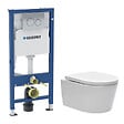 GEBERIT - Duofix pack WC bâti-support + WC suspendu sans bride Swiss Aqua Technologies avec abattant SoftClose + plaque (GEBSTBRWR01-FR) - vignette