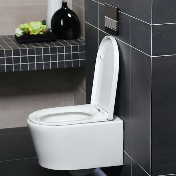 GEBERIT - Duofix pack WC bâti-support + WC suspendu sans bride Swiss Aqua Technologies avec abattant SoftClose + plaque (GEBSTBRWR01-FR) - large