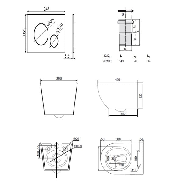 SWISS AQUA TECHNOLOGIES - Pack WC bâti-support + WC suspendu sans bride Ceramia PixL avec abattant SoftClose + plaque (STECEPXBMT01-FR) - large