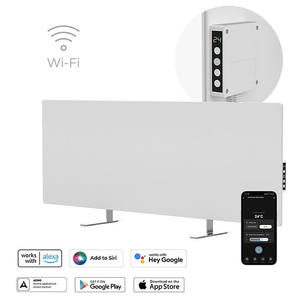 AENO - AENO Radiateur LED Blanc intelligent 700W GH3S - Chauffage infrarouge+convection - large