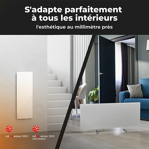 AENO - AENO Radiateur LED Blanc intelligent 700W GH3S - Chauffage infrarouge+convection - large