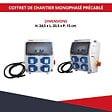 ATOLE - Coffret de Chantier Monophasé 250V ATOLE - 4 Prises NF 2P+T - 16A - 9 Modules - Coffret Électrique avec câble - vignette