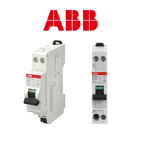 ABB - Lot de 2 disjoncteurs automatiques Ph+N raccordement Rapide 32A-4,5Ka-ABB - large