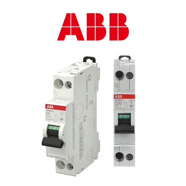 ABB - ABB Lot de 10 disjoncteurs Ph+N raccordement Vis 20A-4,5Ka - Courbe C - large
