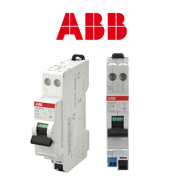 ABB - Lot de 5 disjoncteurs automatiques Ph+N raccordement Rapide 16A-4,5Ka-ABB - large