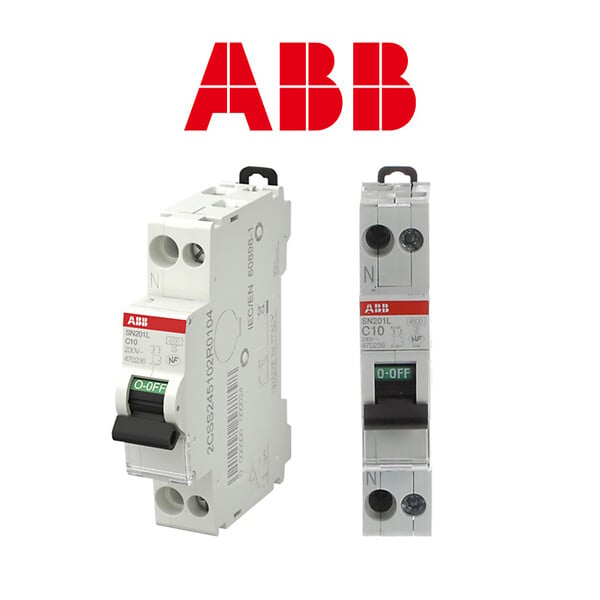 ABB - ABB Lot de 3 disjoncteurs Ph+N raccordement Vis 10A-4,5Ka - Courbe C - large