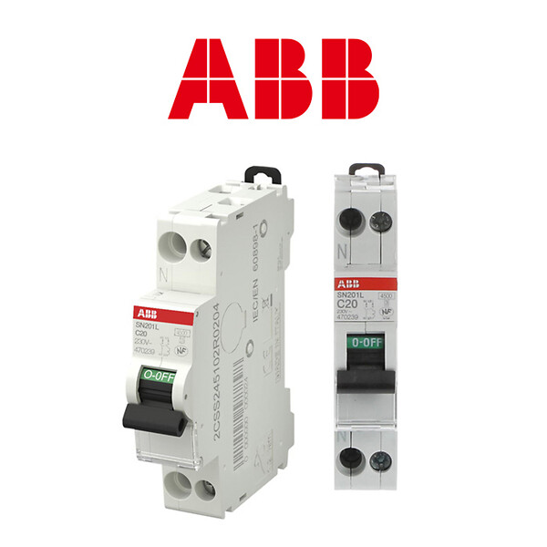 ABB - ABB Lot de 3 disjoncteurs Ph+N raccordement Vis 20A-4,5Ka - Courbe C - large