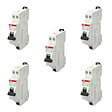 ABB - ABB Lot de 5 disjoncteurs automatiques Ph+N raccordement Rapide 10A-4,5Ka - vignette