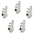 ABB - Lot de 5 disjoncteurs Ph+N raccordement Vis 10A-4,5Ka - Courbe  C-ABB - vignette