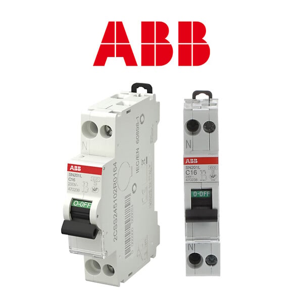 ABB - ABB Lot de 10 disjoncteurs Ph+N raccordement Vis 16A-4,5Ka - Courbe C - large