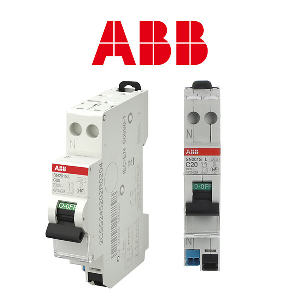 ABB - ABB Lot de 10 disjoncteurs automatiques Ph+N raccordement Rapide 20A-4,5Ka - large