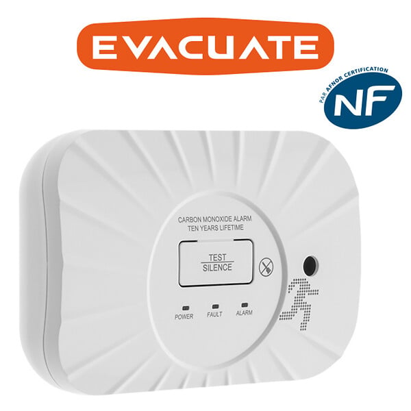 EVACUATE - EVACUATE Détecteur de CO design autonomie et garantie 10 ans - large