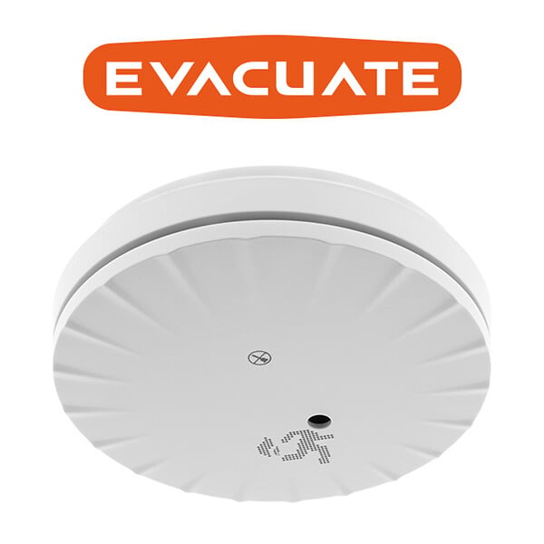EVACUATE - EVACUATE Détecteur de fumée NF Slim avec support multi, autonomie et garantie 10 ans - large