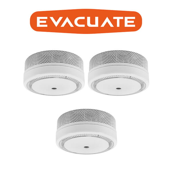 EVACUATE - Lot de 3 détecteurs de fumée NF autonomie 10 ans-EVACUATE - large