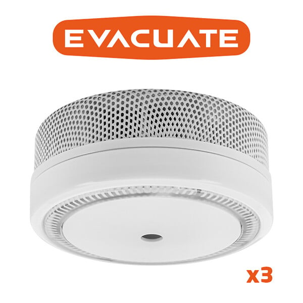 EVACUATE - Lot de 3 détecteurs de fumée NF autonomie 10 ans-EVACUATE - large