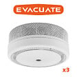 EVACUATE - Lot de 3 détecteurs de fumée NF autonomie 10 ans-EVACUATE - vignette