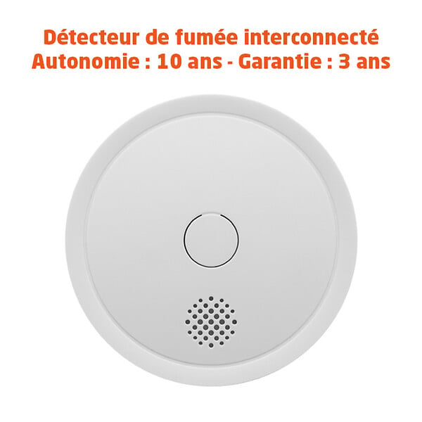 EVACUATE - EVACUATE Détecteur de fumée interconnecté - Jusqu'à 40 appareils interconnectables - large